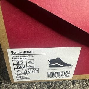 Sentry Sk8-Hi: Glitter black/ true white